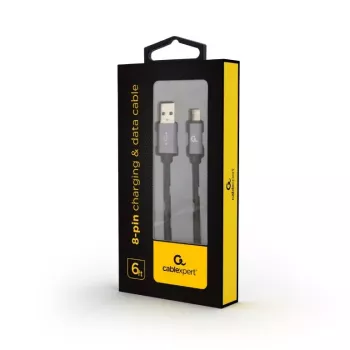 Mobilā tālruņa kabelis GEMBIRD USB A uz Lightning CCB-MUSB2B-AMLM-6 1.8 m USB 2.0 Melns