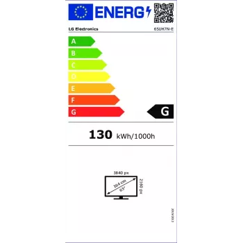 LG 65UH7N-E Digitālās izkārtnes plakanais panelis 165,1 cm (65 collas) LED Wi-Fi 700 cd/m² 4K Ultra HD Melns Iebūvēts procesors WebOS 24/7