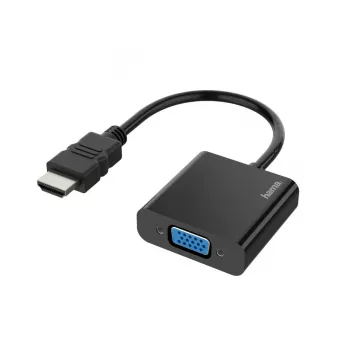 Hama 00200343 video kabeļa adapteris 0,15 m HDMI Type A (Standard) VGA (D-Sub) Melns