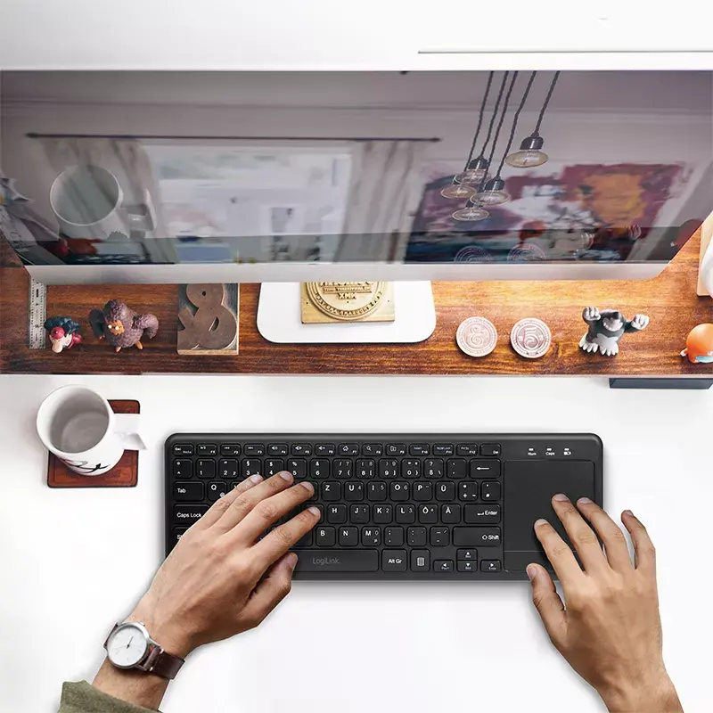 LogiLink ID0188 mājas RF bezvadu tastatūra QWERTZ, melna
