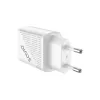 Iekštelpu lādētājs SAVIO LA-04 USB Type-A un Type-C, 18W, PD 3.0 ātrā uzlāde, 2x USB-A + 1x USB-C, 100–240V, balts