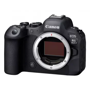 Bezspoguļa kamera Canon EOS R6 Mark II (MILC korpuss) – 24,2 MP, CMOS, 4K video, 3 collu skārienekrāns, Wi‑Fi, 1/8000 s aizvars, 0,588 kg, melna