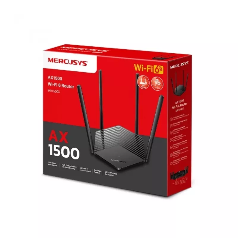 TP-Link MR1500X bezvadu maršrutētājs Gigabit Ethernet Divjoslu (2.4 GHz / 5 GHz) Melns