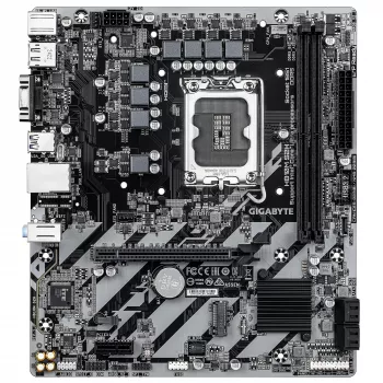 GIGABYTE H810M S2H mātesplate - Intel Core Ultra (2. sērijas) CPU, 4+1+2 fāžu VRM, līdz 6400MHz DDR5, 1xPCIe 4.0 M.2, 1GbE LAN, USB 3.2 Gen 1
