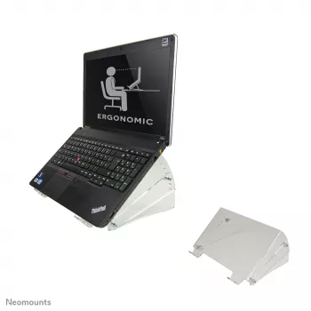 Neomounts NSNOTEBOOK300 Laptop stand 10-22 inch - universal, Transparent, Plastic, 25.4 cm (10 inch), 55.9 cm (22 inch), 15 kg, 136 - 209 mm