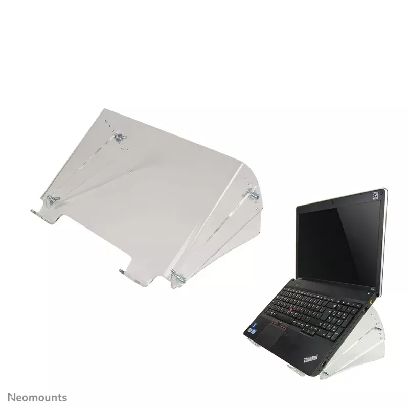 Neomounts NSNOTEBOOK300 Laptop stand 10-22 inch - universal, Transparent, Plastic, 25.4 cm (10 inch), 55.9 cm (22 inch), 15 kg, 136 - 209 mm