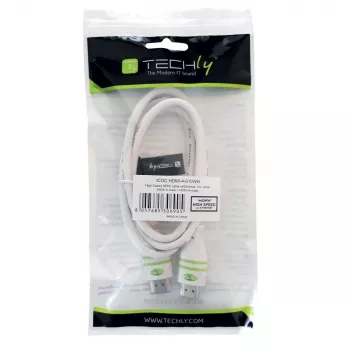 Techly 2 m ātrgaitas HDMI kabelis ar Ethernet A/A M/M balts ICOC HDMI-4-020WH