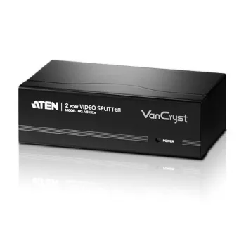 ATEN 2-Port VGA Video Splitter (450 MHz), VGA, 2x VGA, 2048 x 1536 pikseļi, Melns, Metāls, QXGA