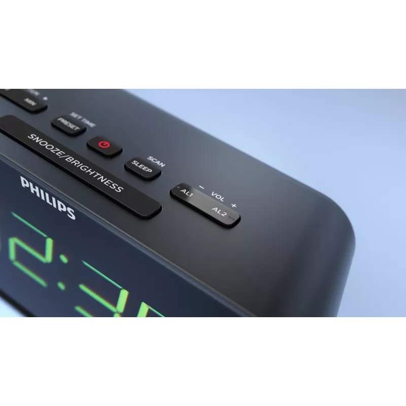 Philips TAR3306/12 modinātājpulkstenis Digitālais modinātājpulkstenis Melns