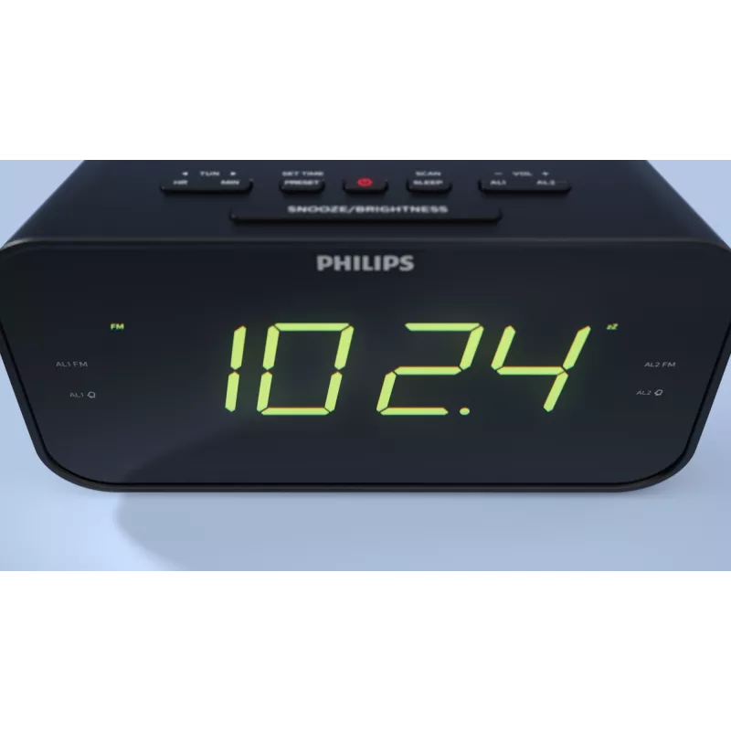 Philips TAR3306/12 modinātājpulkstenis Digitālais modinātājpulkstenis Melns