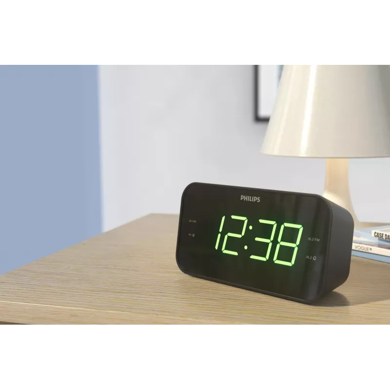 Philips TAR3306/12 modinātājpulkstenis Digitālais modinātājpulkstenis Melns