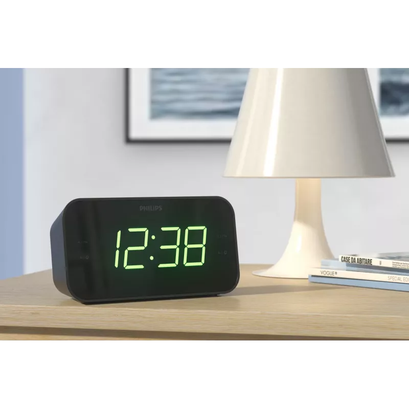 Philips TAR3306/12 modinātājpulkstenis Digitālais modinātājpulkstenis Melns