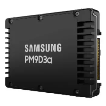 SSD Samsung PM9D3a 7,68 TB 2,5 collu PCIe 5.0 NVMe — 7680 GB, līdz 12 000 MB/s lasīšanai, 6000 MB/s rakstīšanai