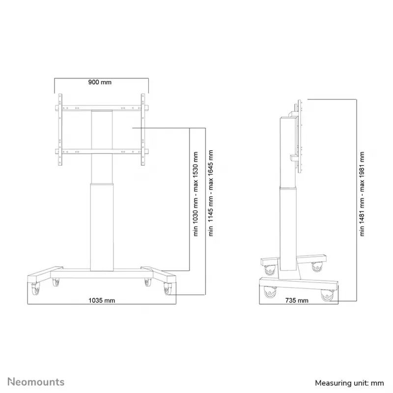 Neomounts PLASMA-M2250Melns TV ratiņi 42-100 collas - motorizēti