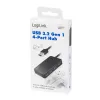LogiLink USB 3.2 Gen1 4-portu centrmezgls, melns, 5000 Mbit/s, ABS