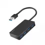 LogiLink USB 3.2 Gen1 4-portu centrmezgls, melns, 5000 Mbit/s, ABS