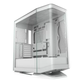 PC Midi Tower korpuss Cougar FV270 — balts, atbalsta ATX/EATX/Micro-ITX, 2×3.5 collu + 2×2.5 collu, 120/140 mm ventilatori