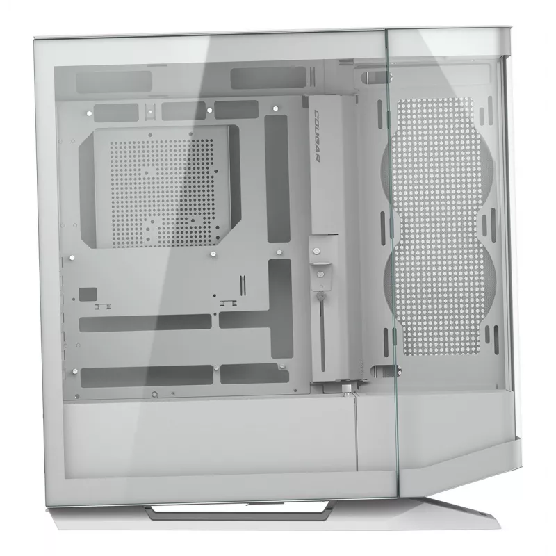 PC Midi Tower korpuss Cougar FV270 — balts, atbalsta ATX/EATX/Micro-ITX, 2×3.5 collu + 2×2.5 collu, 120/140 mm ventilatori