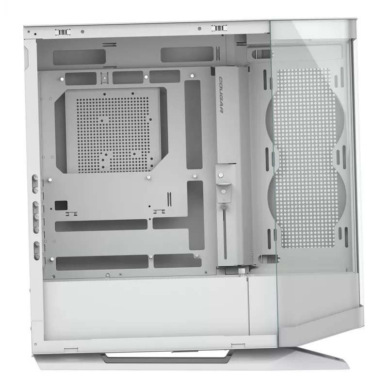 PC Midi Tower korpuss Cougar FV270 — balts, atbalsta ATX/EATX/Micro-ITX, 2×3.5 collu + 2×2.5 collu, 120/140 mm ventilatori