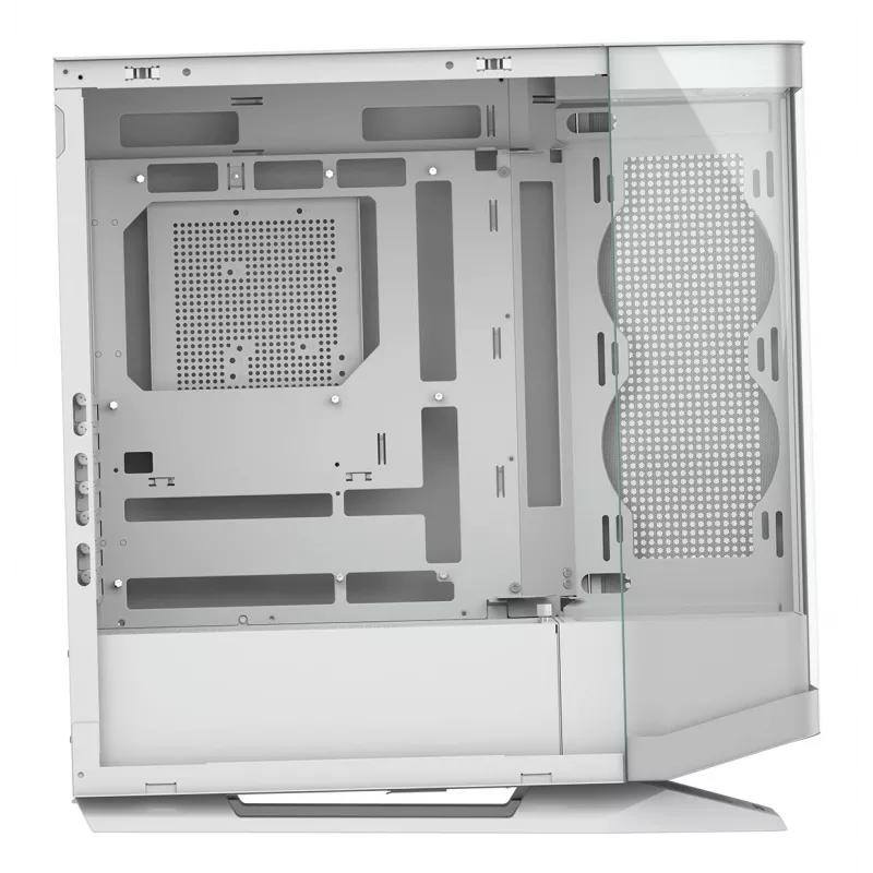 PC Midi Tower korpuss Cougar FV270 — balts, atbalsta ATX/EATX/Micro-ITX, 2×3.5 collu + 2×2.5 collu, 120/140 mm ventilatori