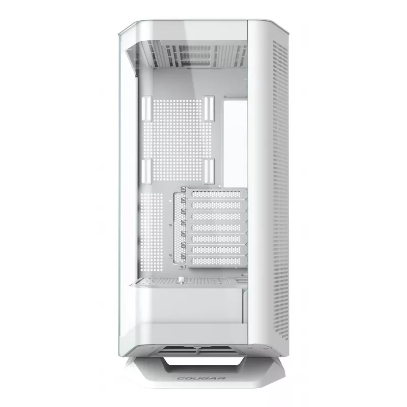 PC Midi Tower korpuss Cougar FV270 — balts, atbalsta ATX/EATX/Micro-ITX, 2×3.5 collu + 2×2.5 collu, 120/140 mm ventilatori