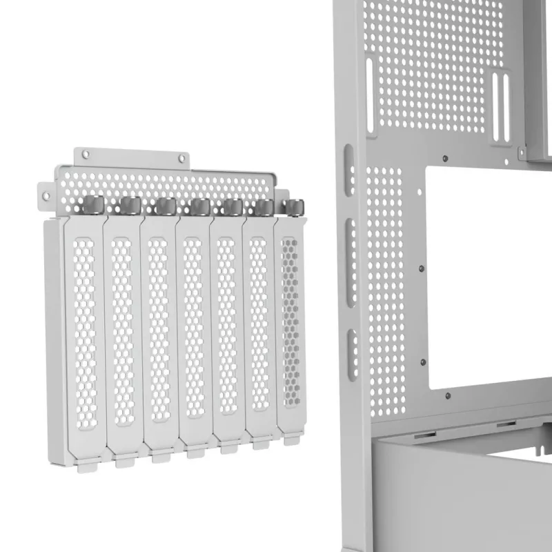 PC Midi Tower korpuss Cougar FV270 — balts, atbalsta ATX/EATX/Micro-ITX, 2×3.5 collu + 2×2.5 collu, 120/140 mm ventilatori