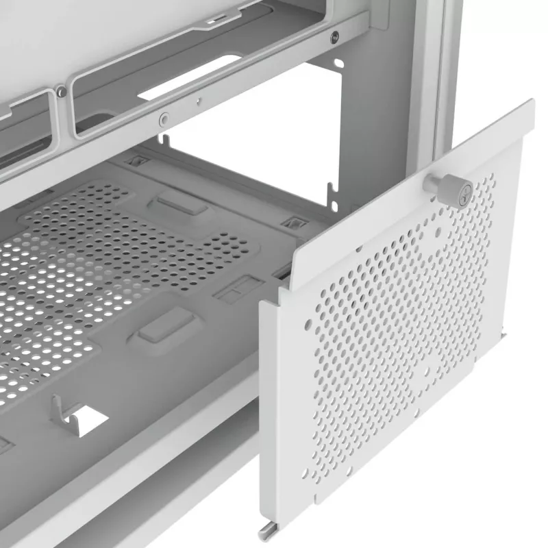PC Midi Tower korpuss Cougar FV270 — balts, atbalsta ATX/EATX/Micro-ITX, 2×3.5 collu + 2×2.5 collu, 120/140 mm ventilatori