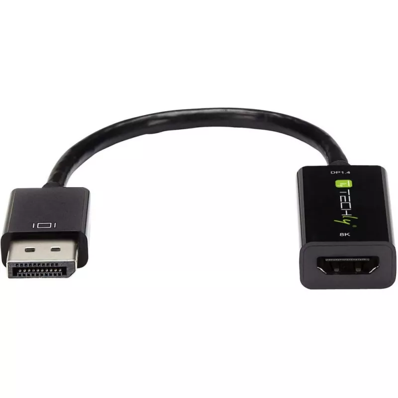 Techly IADAP DP-HDMIF8K video kabeļa adapteris 0,2 m DisplayPort HDMI Type A (Standard) Melns