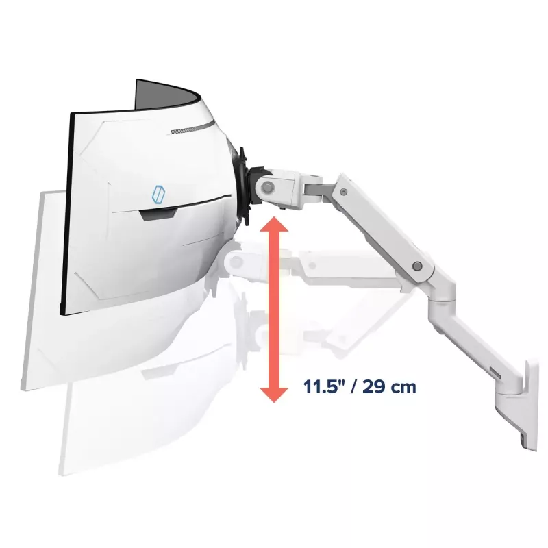 Ergotron HX Series HX ROKA AR ĪPAŠI IZTURĪGU EŅĢES SIENAS STIPRINĀJUMU, BALTA, 1000R 57 collu MONITORIEM