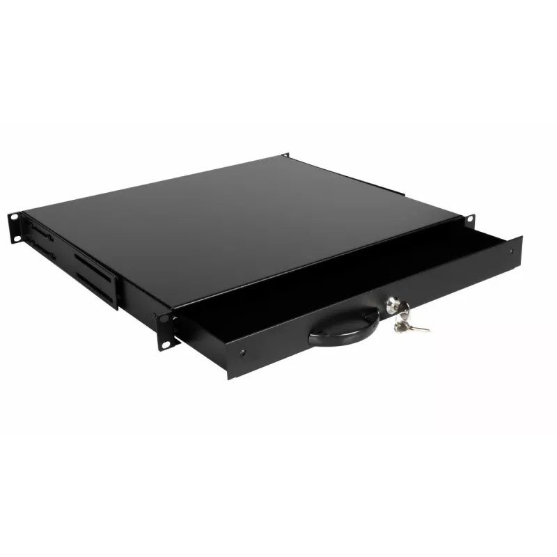 Atvilktņu bloks Equip EZD-1-B Aizslēdzama atvilktne 19 inch 1U Melna