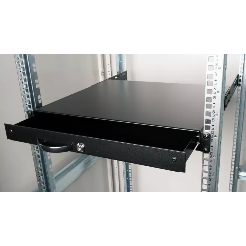 Atvilktņu bloks Equip EZD-1-B Aizslēdzama atvilktne 19 inch 1U Melna