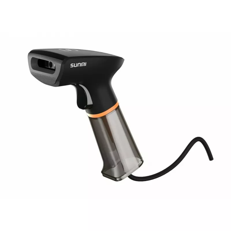 Rokas svītrkodu skeneris SUNMI U2 2D USB melns — mazumtirdzniecības attēlu nolasītājs, vadu USB savienojums