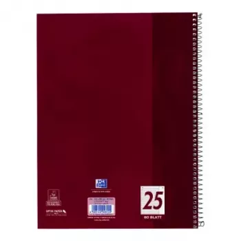 Rakstāmpiezīmju grāmatiņa Oxford 100050355 A4 80 loksnes bordo