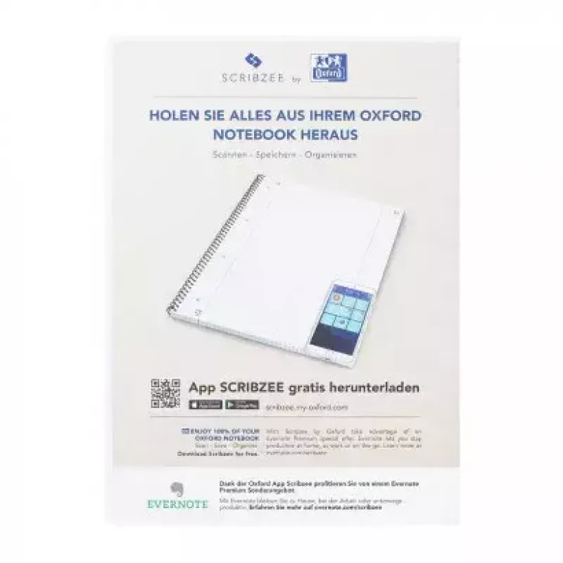 Rakstāmpiezīmju grāmatiņa Oxford 100050355 A4 80 loksnes bordo