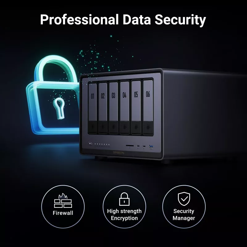 Ugreen DXP6800 Pro NAS Desktop Intel® Core™ i5 8 GB DDR5 pelēka, melna