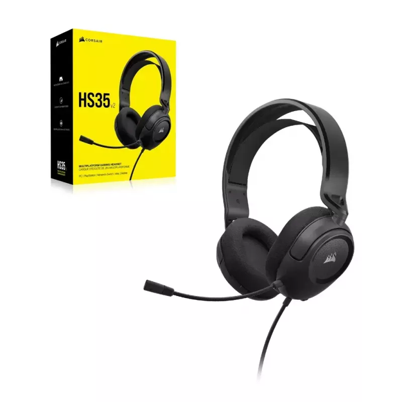 Austiņas Corsair HS35 v2 Vadu Spēļu Zilas 1.8m Kabelis 470g