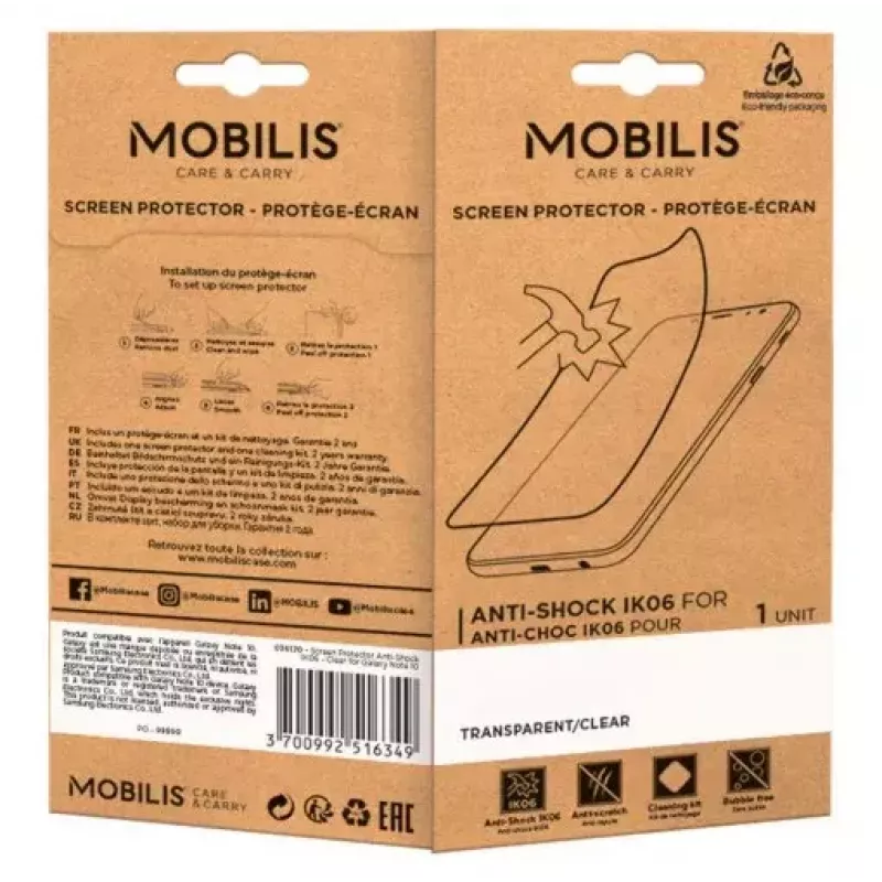 Mobilis EDA52 ekrāna aizsargs, 0,33 mm biezs