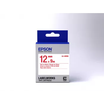 Epson etiķešu kasetne STANDARD LK-4WRN Sarkana/Balta 12mm (9m)
