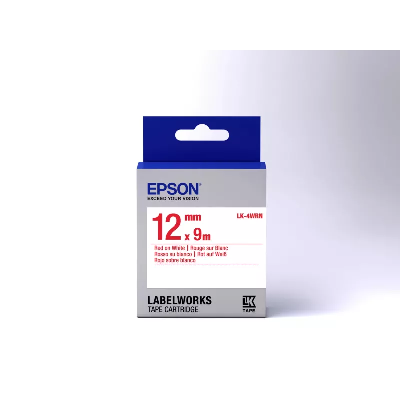 Epson etiķešu kasetne STANDARD LK-4WRN Sarkana/Balta 12mm (9m)