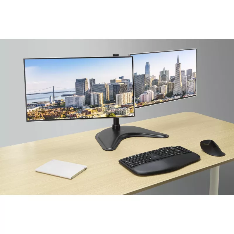 Kensington SmartFit Ergo brīvi stāvošs divu monitoru statīvs, brīvi stāvošs, 20 kg, 68,6 cm (27 collas), 100 x 100 mm, augstuma regulēšana, melns