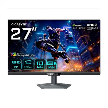 GIGABYTE M27Q2 QD 27” QHD spēļu monitors - 2560 x 1440, 200Hz, 1ms, 350 cd/m², FreeSync Premium, Display HDR400, HDMI 2.0, Displayport 1.4