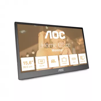 AOC 16T3EA portatīvais TV/monitors Melns 39,6 cm (15,6 collas) 1920 x 1080 pikseļi