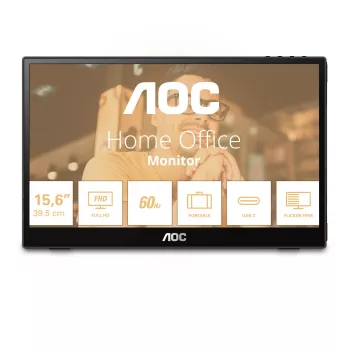 AOC 16T3EA portatīvais TV/monitors Melns 39,6 cm (15,6 collas) 1920 x 1080 pikseļi