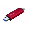 Ārējais SSD Kingston 1TB Dual USB-A/USB-C pārnēsājamais SSD — USB 3.2 Gen 2, lasīšana 1050 MB/s, rakstīšana 950 MB/s, melns/sarkans
