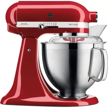 Virtuves kombains KITCHENAID Artisan 5KSM185PS, 4,8 L nerūsējošā tērauda bļoda, 300 W, 10 ātrumi, sarkans