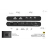 KVM dokstacija i-tec diviem resursdatoriem HDMI, USB-C resursdatora saskarne, PD 2×100 W, 4K@60 Hz, 2×USB-A