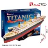 3D puzzle Cubicfun Titanic Big T4011H — 1024 gabali, mēroga kuģa modelis