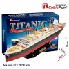 3D puzzle Cubicfun Titanic Big T4011H — 1024 gabali, mēroga kuģa modelis