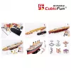 3D puzzle Cubicfun Titanic Big T4011H — 1024 gabali, mēroga kuģa modelis