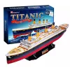 3D puzzle Cubicfun Titanic Big T4011H — 1024 gabali, mēroga kuģa modelis